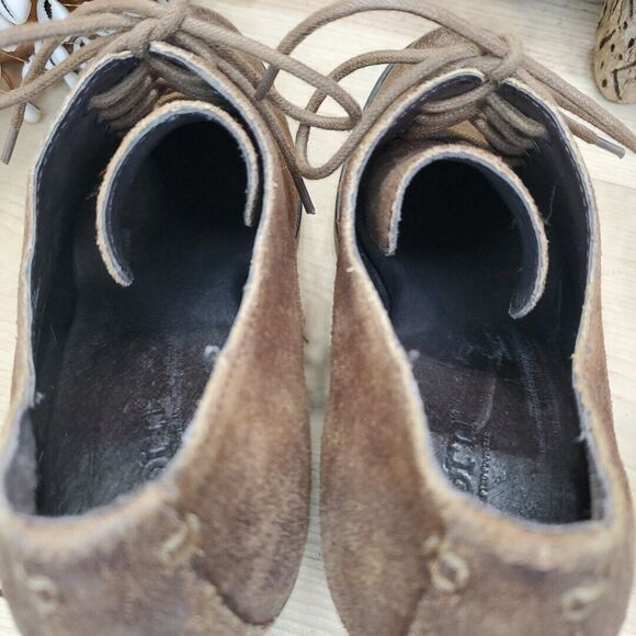 Born Women's 10M Jolene Boot Block Heel Oxford Brown Leather Shootie Lace Up - Picture 10 of 13